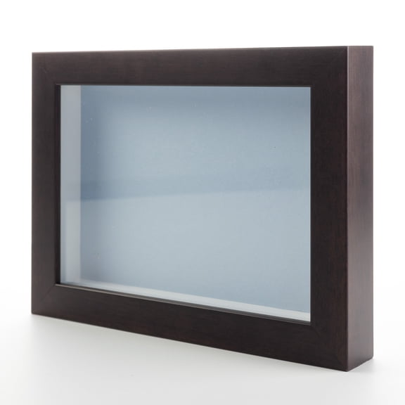 16x28 Shadow Box Frame Dark Brown Real Wood with a Blue Acid-Free Backing | 3/4" of Usuable Depth |