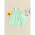 thumbnail image 5 of vera natura Baby Kids Girl’s Slip Dress, Sleeveless Flowers Print Pleated Summer Tulle Dress Princess Dress, 5 of 8