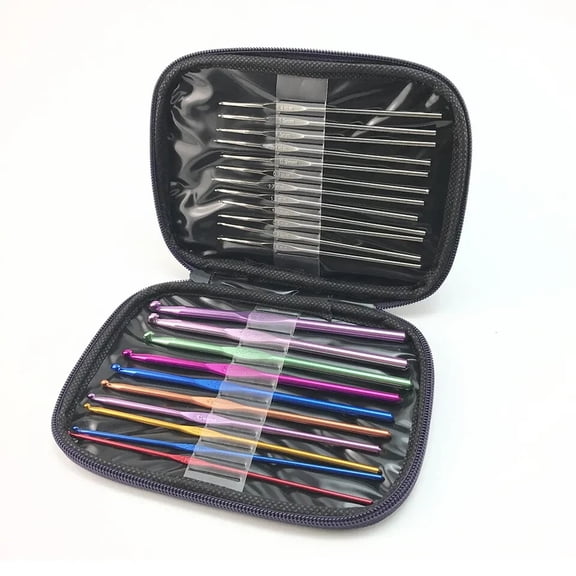 22pcs Multi-colour Aluminum Crochet Hooks Needles Knit Weave Craft Yarn Tools