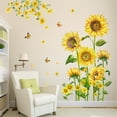 thumbnail image 5 of CxhicLuv Removable Sunflower Wall Stickers, Colorful PVC Floral Decals for Living Room & Bedroom, Easy-to-Apply Flower Wall Decals for Nursery & Kids Rooms, Spring Home Decor & Christmas Decorations, 5 of 6