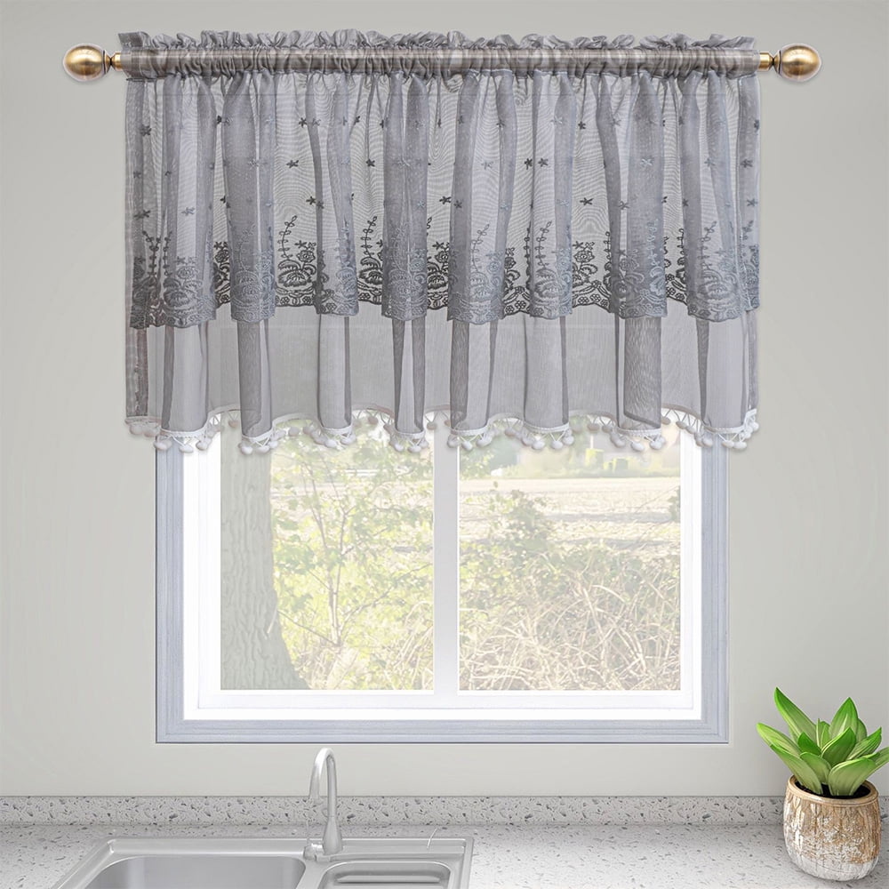 Tie Up Curtain for Window Cafe Curtain Voile Gauze Tulle Home Hotel Deor 