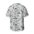 thumbnail image 4 of Balery Vintage Sailboats Men's Casual Button Down Shirt Short Sleeve Textured Summer Cuban Beach Shirts-Medium, 4 of 7