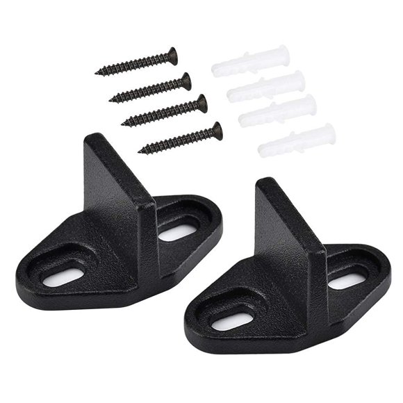 Homode Guía de Piso para Puerta de Granero, Paquete de 2 Guías Inferiores para Puerta Corredera, Montaje en Piso, Diseño Simple, Guía en Forma de T, Hardware de Metal Resistente, Negro Mate