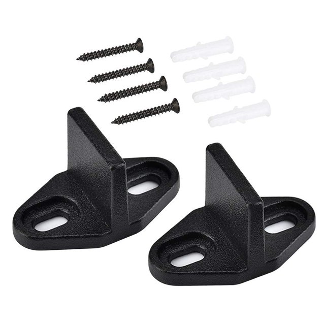 Homode Guía de Piso para Puerta de Granero, Paquete de 2 Guías Inferiores para Puerta Corredera, Montaje en Piso, Diseño Simple, Guía en Forma de T, Hardware de Metal Resistente, Negro Mate