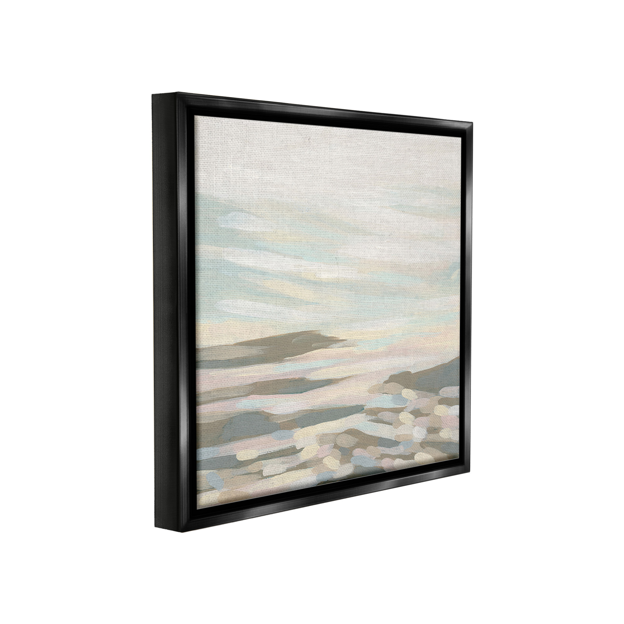 Stupell Industries Abstract Pastel Landscape Landscape Painting Black Floater Framed Canvas Art Print Wall Art, 25 x 25