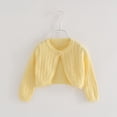 thumbnail image 4 of hengsof Girls Hollowed-Out Open Front Bolero Shrug Kids Solid Color Long Sleeve Cropped Elegant Cardigan Knit Sweater, 4 of 5