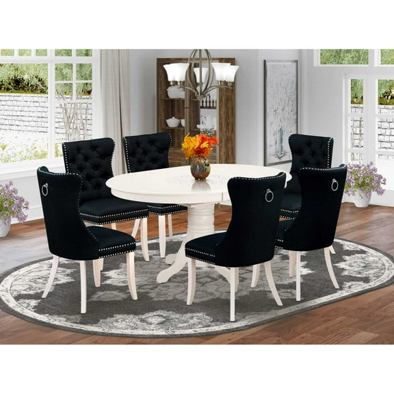 East West Furniture 7 Piece Dining Room Furniture Set