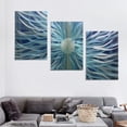 thumbnail image 4 of ONETECH Aqua Teal and Silver Sculpture Decor Large 3d Modern Contemporary Metal Wall Art Oversized Abstract Painting Artwork on Aluminum for Living 12''x16''X3 Panels, 4 of 4