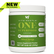 Kevin Hart's VitaHustle ONE Superfood Greens Powder, Probiotics for Bloating, Mixed Berry, 25 Svg
