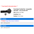 thumbnail image 2 of Front Outer Tie Rod End - Compatible with 2007 - 2013 Suzuki SX4 - Moog, 2 of 2