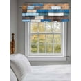 thumbnail image 3 of Retro Wooden Block Curtain Valances for Windows, Vintage Rustic Abstract Wood Kitchen Valance Window Treatment, Light Filtering Block Curtains for Bathroom/Bedroom/Living Room 42'' x 18'', 3 of 9