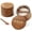 Acacia Wood SALT and Rose Set, variant on PEPPER Cellar, Acacia Wood Salt Container with Built-in Spoon & Swivel Lid, Engraved PEPPER Box, Salt Holder Bowl for Countertop Seasoning Storage