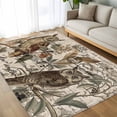 thumbnail image 4 of 5x7 Area Rugs, Country Owl Non-Skid Rubber Backing Large Rectangle Rugs - Living Room Bedroom Home Office, Rustic Sping Floral Botanical Postmark Indoor Floor Mat Carpets Washable Rug, 4 of 9