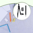 thumbnail image 1 of 金属圆规3件套 铅笔替换圆规套装绘图设计学生专用考试制图工具 卷笔刀随机款圆规颜色黑色和蓝色随机, 1 of 8