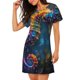 thumbnail image 2 of Balery Neon Seahorse Underwater Realm Camisón de manga corta con cuello redondo para mujer, cómodo y elegante., 2 of 6