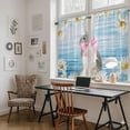 thumbnail image 5 of Blue Easter Bunny Kitchen Curtain for Berdoom Living Room Cafe 54 Inch Length, Spring Daisy Modern Ombre Striped Tiers Curtains Light Filtering Drapes Rod Pocket Window Treatment 2 Panels 52"Wx54"L, 5 of 8