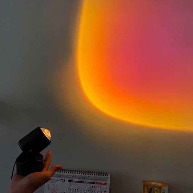 Lámpara De Proyección De Puesta De Sol De 180 Grados, Luz Led Visual Romántica, Soporte De Suelo Moderno Usb, Luz Nocturna, Decoración Para Sala De Estar Y Dormitorio sonducket EL017648-01