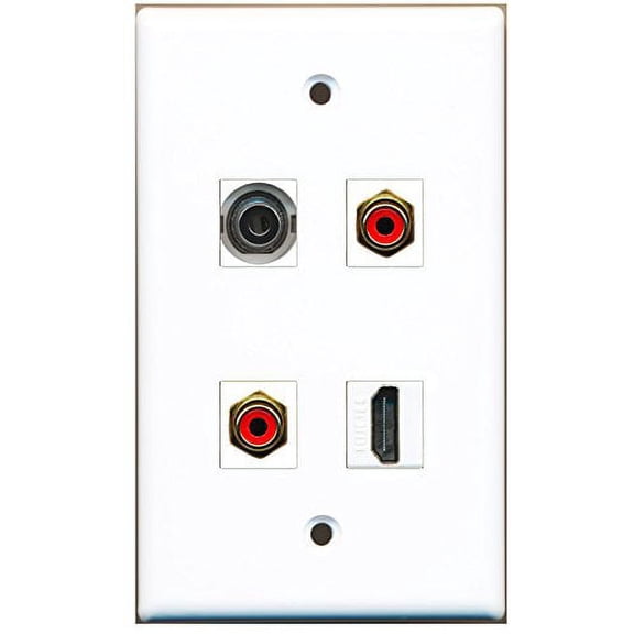 RiteAV - 1 Port HDMI 2 Port RCA Red 1 Port 3.5mm Wall Plate