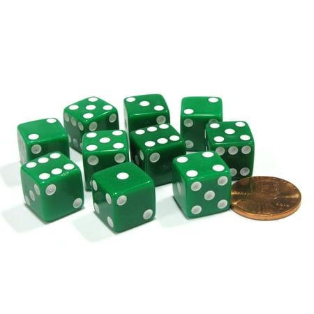 - Koplow Games Set of 10 Six Sided D6 12mm Dice Die Squared RPG D&D Bunco Board Game Green #01818