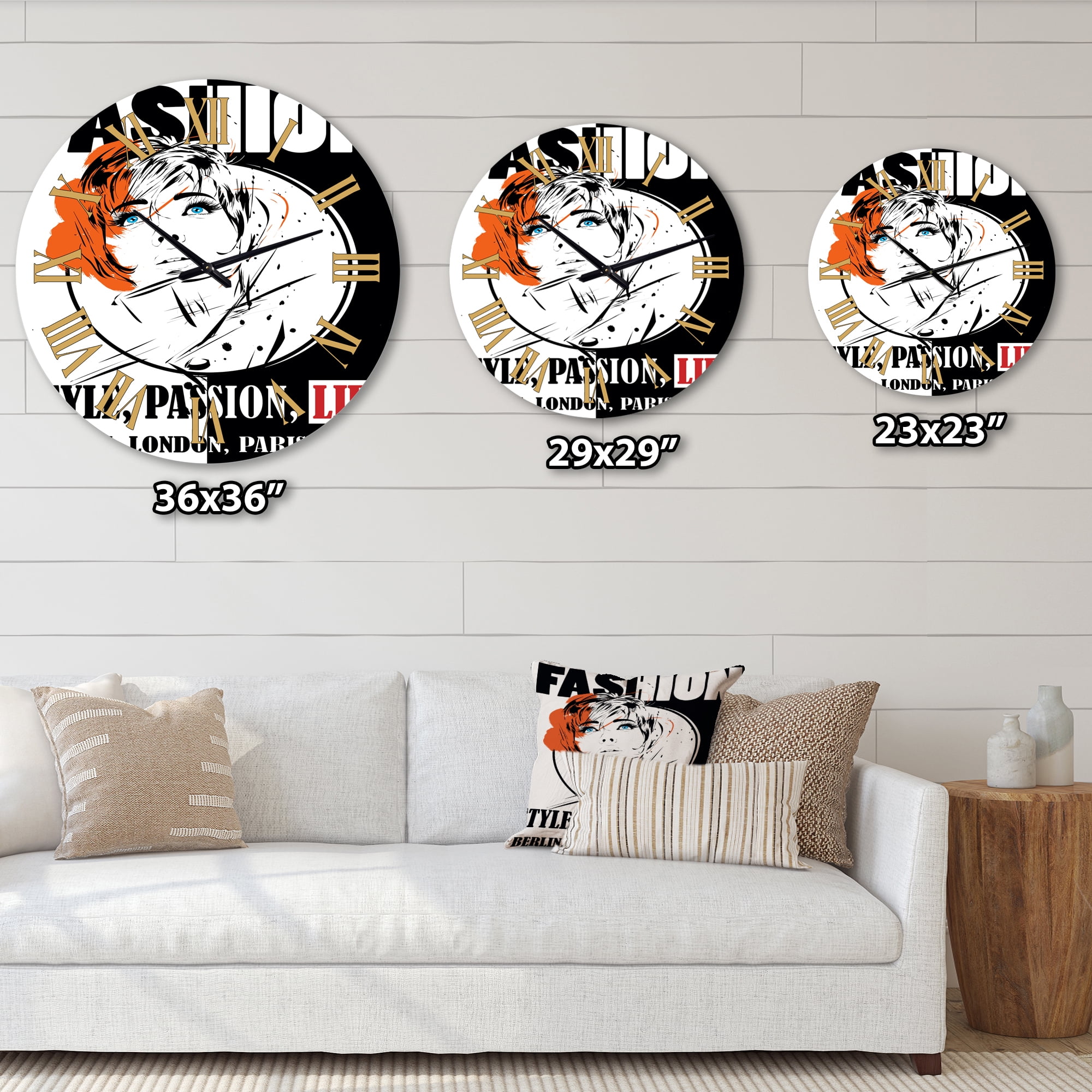 Designart 1 in Quartz Vintage Wall Clock