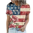 thumbnail image 6 of asdoklhq Fourth Of July Shirts for Women Oversized Tshirts Women's Casual and Fashionable Printed T-shirt with Round Neck and Short Sleeved Pink XL, 6 of 6