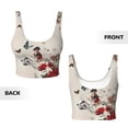 thumbnail image 6 of Sports Bras for Women Workout Tank Tops, Floral Leopard Butterflies Running Vest with Removable Cups, 6 of 7