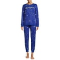 thumbnail image 2 of Secret Treasures Women's Hacci Fleece Long Sleeve Top and Joggers, 2-Piece Pajama Set, 2 of 5
