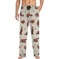 thumbnail image 4 of FREEAMG Red Panda Grass Pattern Men's Pajama Pants Sleepwear Lounge Pajama Bottoms, 4 of 7