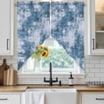thumbnail image 6 of Modern Blue Swag Curtains for Kitchen/Bedroom/Living Room, Vintage Abstract Art Contemporary Scalloped Curtains 63 Inch Long, Rod Pocket Window Swag Topper Curtains Valances 2 Panels Set 36"x63", 6 of 8