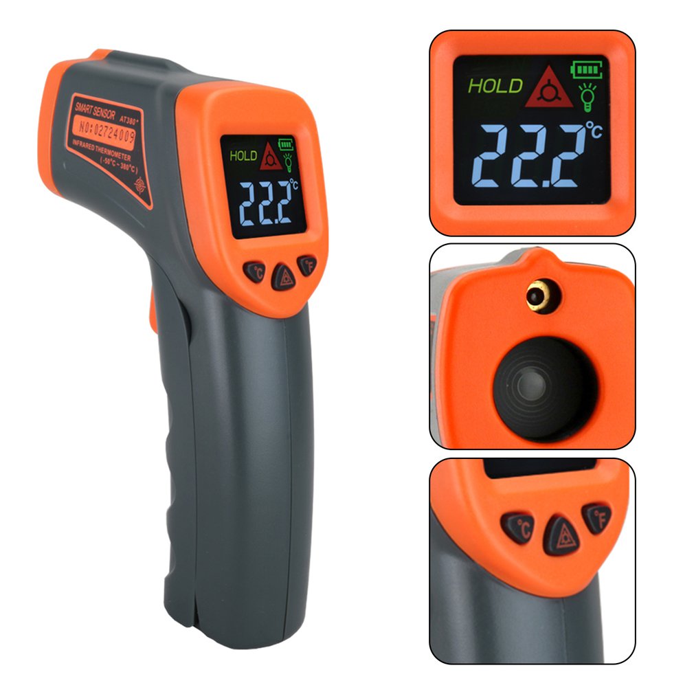 AT380 Infrared Thermometer Digital Nocontact Portable Laser