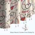 thumbnail image 6 of Baseball Heart Pattern Shower Curtain 84"x72" ,Bathroom Decorative Shower Curtains Set with 12 Hooks,Modern Waterproof Washable Shower Curtain, 6 of 6