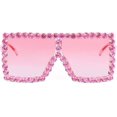 thumbnail image 3 of FEISEDY Oversized Sparkling Crystal Sunglasses Disco Diamond Flat Top Fashion Square Large Shades B2782, 3 of 7
