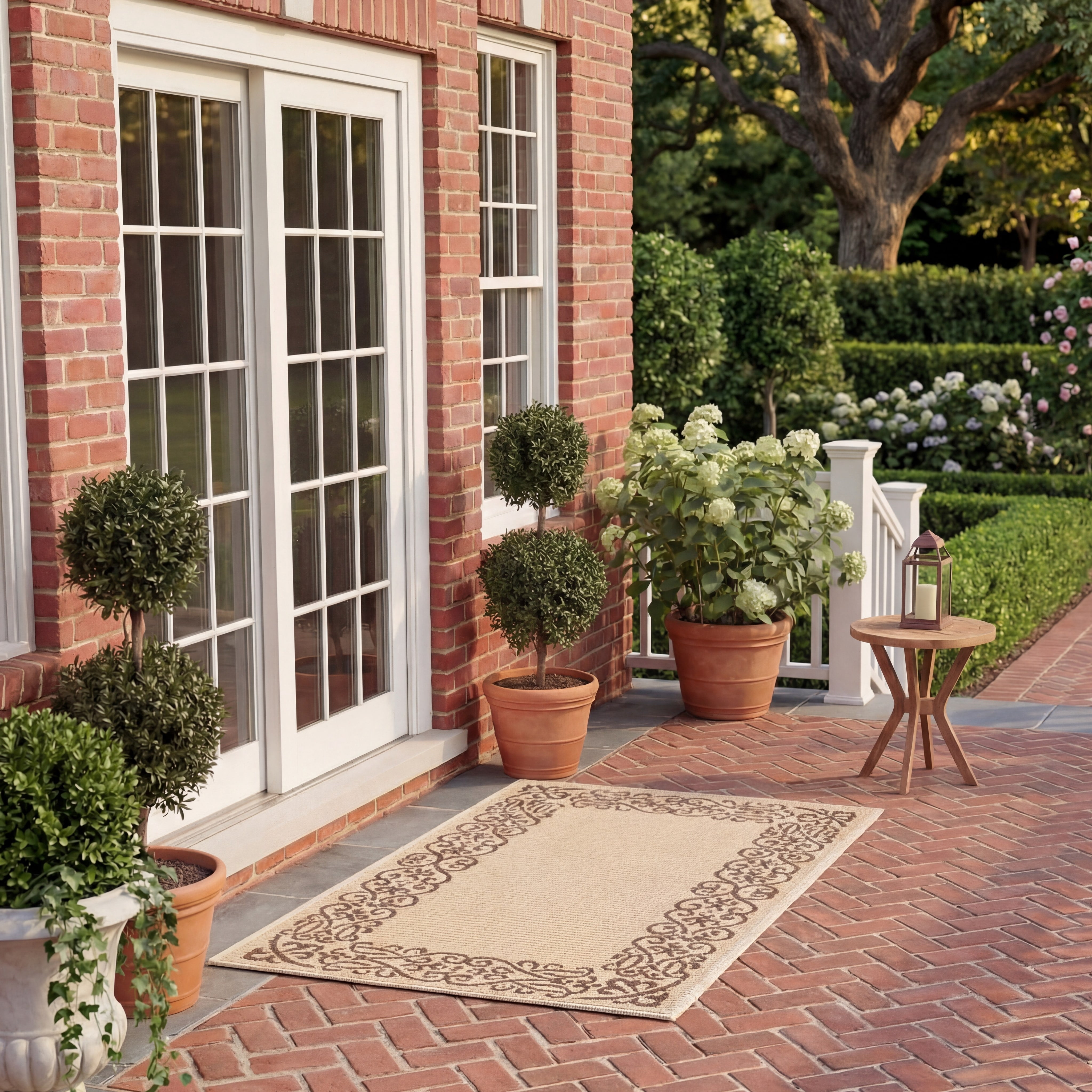 Safavieh Courtyard Ellie Oriental Indoor/Outdoor Area Rug, Natural/Brown, 2' x 3'7"