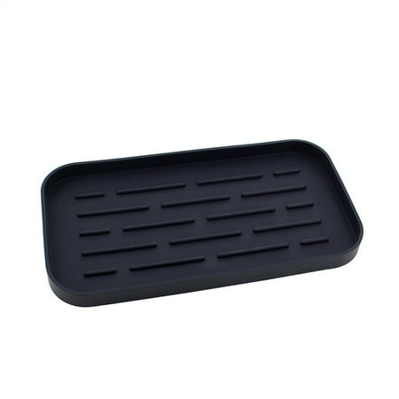 

Alueeu home kitchen decor productsBar Silicone Outflow Pad Drying Mat Dish Kitchen Thick Counter Deep Grooves Dry