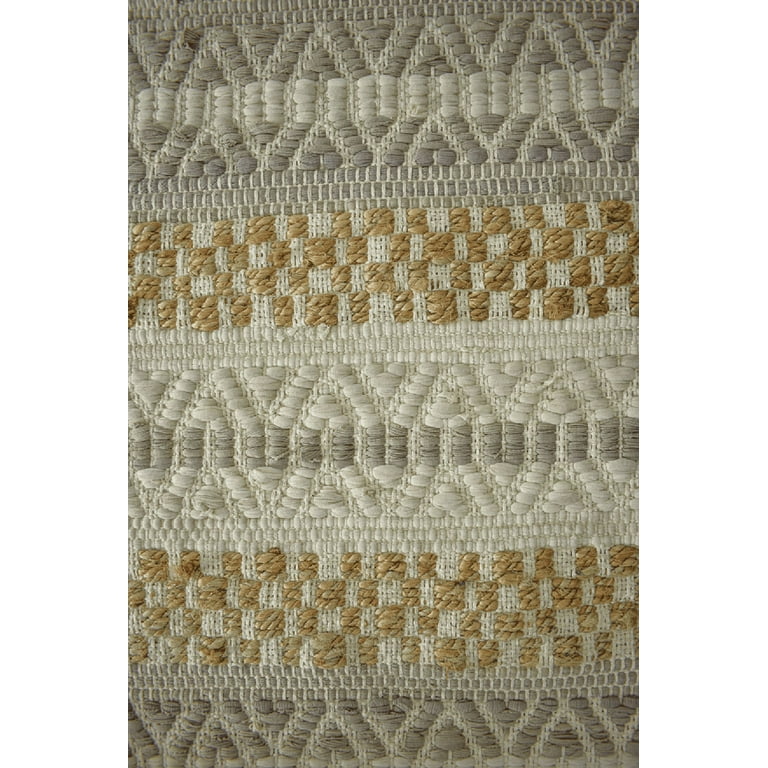 LR Home Thick Chevron Beige Geometric Hypoallergenic Polyester 30