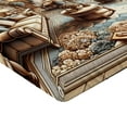 thumbnail image 2 of Ambesonne Classic Fitted Sheet, Grandiose Room Scene Print, TwinXL Size, Ginger and Blue, 2 of 3
