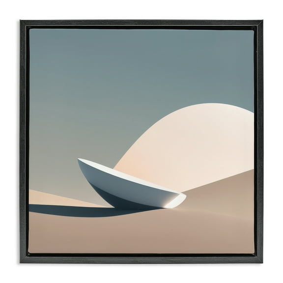 Stupell Industries Buried Space Capsule Landscape Painting Black Floater Framed Canvas Art Print Wall Art, 18 x 18