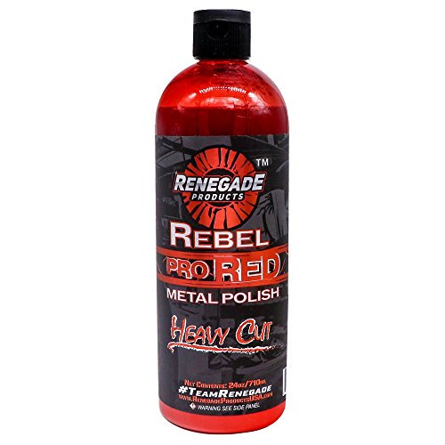 Renegade Products USA Rebel Pro Red Liquid Metal Polish by Heavy Cut Aluminum Polish for High Luster on Rims, Wheels, Tanks, Bumpers etc. 24 Oz Bottle