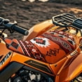 thumbnail image 4 of Uorisanigo ATV Seat Cover Waterproof 4 Wheeler Seat Cover All Season Weather Compatible with Polaris Sportsman Honda Rancher Foreman Scrambler(Orange Western Aztec Tribal), 4 of 7