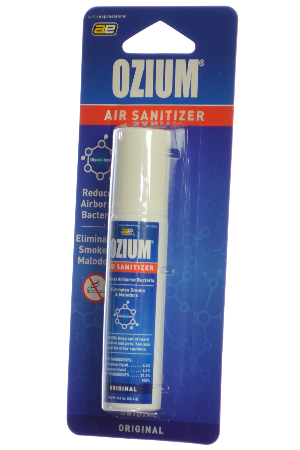 Ozium Smoke & Odor Eliminator Car & Home Air Sanitizer / Freshener, 0.8oz Spray Original Scent (2 pack)
