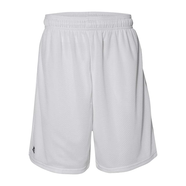 Russell Athletic Short en Maille 9 Dri-Powe avec Poches, 3XL, Blanc