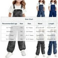 thumbnail image 3 of Cethrio Girls Denim Overalls, Adjustable Straps Wide Leg Stretchy Sleeveless Jeans Jumpsuits Black Size 12, 3 of 8