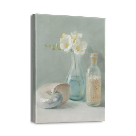 Bouquet Floral Abstrait Expressif 12x16 Pouces en Vase, Idéal pour la Chambre Ou la Salle de Bain d'Adolescente, Améliorez Votre Espace avec des Œuvres d'Art