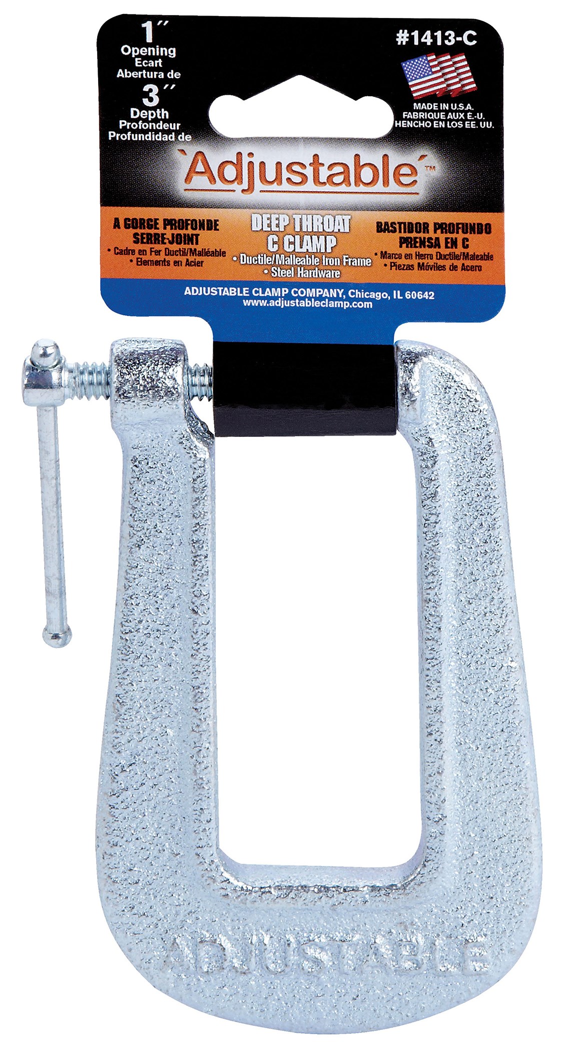 Adjustable Clamp Company DeepReach C Clamp Iron Frame 1 " Throat