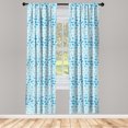 thumbnail image 2 of Ambesonne Starfish Curtains, Marine Fish Octopus Turtle, Pair of 28"x63", Soft Blue and Azure Blue, 2 of 4