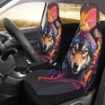 thumbnail image 2 of Pofeuu Colorful Wolf Head Print Automotive Car Seat Covers Flat Cloth Full Set Seat Covers,Car Seat Covers front seats for Cars Trucks and SUVs(Two packs), 2 of 7