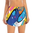thumbnail image 2 of Daiia Abstract Color Splash Pattern Women's 2 in 1 Running Shorts - Lightweight Athletic Workout Gym Yoga Shorts Liner with Phone Pockets-Large, 2 of 7