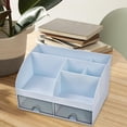 thumbnail image 3 of GROWTH TANK Desk Organizer with Drawers Cosmetic Makeup Brush Storage Holder Desktop Storage Blue, 3 of 5