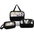 thumbnail image 1 of Juego de 3 Bolsa de Cosméticos Transparente, Bolsa Neceser De Viaje, Bolsa de Maquillaje, Bolsa Grande Capacidad PVC Impermeable, para Almacenamiento De Cosméticos Accesorios Viajes (Negro), 1 of 4