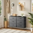 thumbnail image 2 of Modern 6 Drawer Fabric Dresser, Chest of Drawer Organizer Storage Cabinet for Bedroom Clothes Closet, Entryway,Gray, 2 of 8